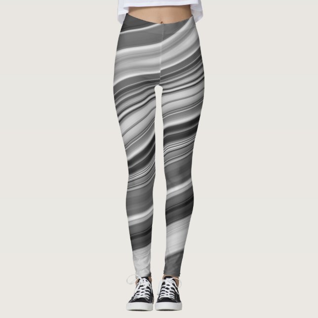 Abstrakte, elegante Fließstruktur aus flüssigem Ma Leggings (Vorderseite)