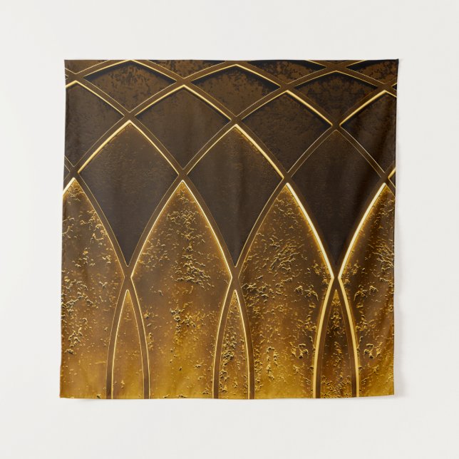 Abstrakte elegante Kunst Deko geometrisch verziert Wandteppich (Vorderseite)