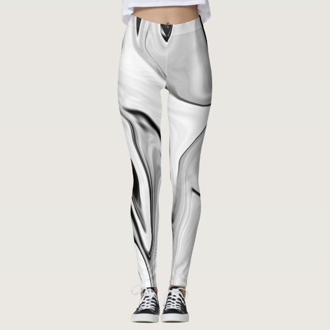 Abstrakte, elegante Retrofarben digital Leggings (Vorderseite)