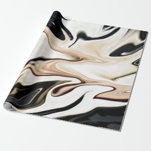 Abstrakte, elegante Retrofarben, digitale Fließtex Geschenkpapier