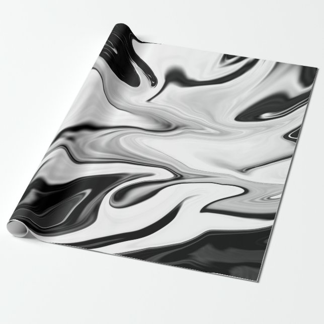 Abstrakte, elegante Retrofarben, digitale Flüssigk Geschenkpapier (Ungerollt)