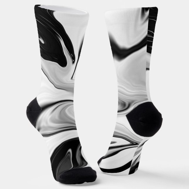 Abstrakte, elegante Retrofarben, digitale Flüssigk Socken (Gewinkelt)