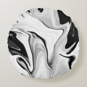 Abstrakte elegante Retrofarben, schwarz Rundes Kissen
