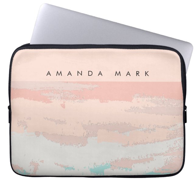 Abstrakte Eleganz Beige Niedlich Stylisch  Laptopschutzhülle (Vorderseite)