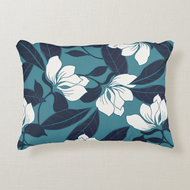 Abstrakte Eleganz mit Blumenhintergrund.  Dekokissen (Vorderseite)