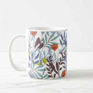 Abstrakte Eleganz mit Blumenhintergrund. Kaffeetasse