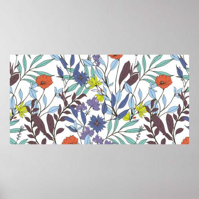 Abstrakte Eleganz mit Blumenhintergrund. Poster (Vorne)