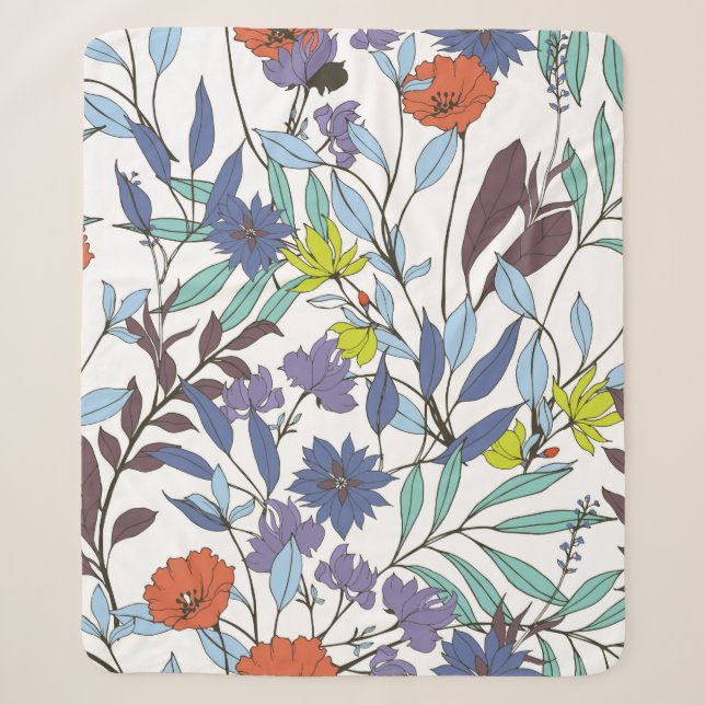 Abstrakte Eleganz mit Blumenhintergrund.  Sherpadecke (Vorderseite)