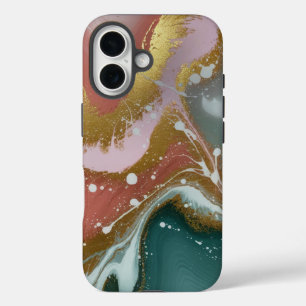 Abstrakte Eleganz mit wirbelnden Mustern und fließ iPhone 16 Hülle