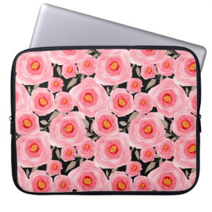 Abstrakte Eleganz nahtlos mit rosa Blüte Laptopschutzhülle
