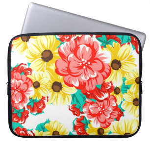 Abstrakte Eleganz, nahtloses Muster mit Blumenbezu Laptopschutzhülle