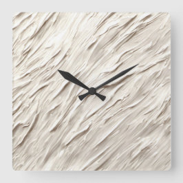 Abstrakte Elfenbeinstruktur Quadratische Wanduhr