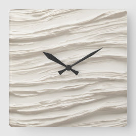 Abstrakte Elfenbeinstruktur Quadratische Wanduhr