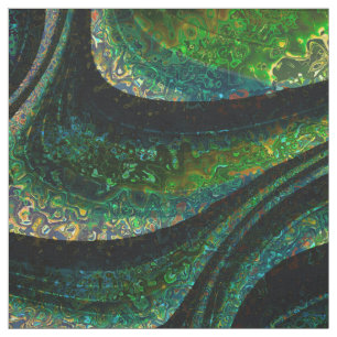 Abstrakte Emerald Green Gold Black Farbige Wirbel Stoff