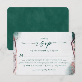 Abstrakte Emerald Wedding Meal Choice RSVP Karte