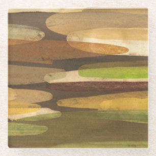 Abstrakte Erdton-Landschaft Glasuntersetzer