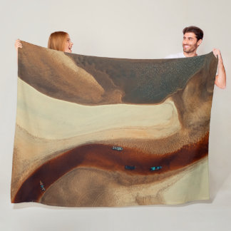 Abstrakte Erdtöne-Wellen-Fleece-Decke Fleecedecke