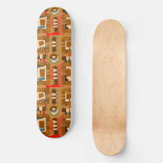 Abstrakte Ethnic Matrix - Braune Aquamarine Terrac Skateboard