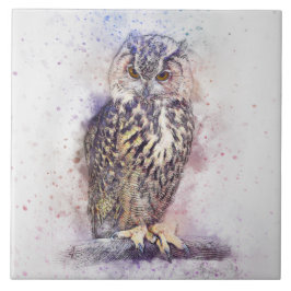 Abstrakte Eule Fliese