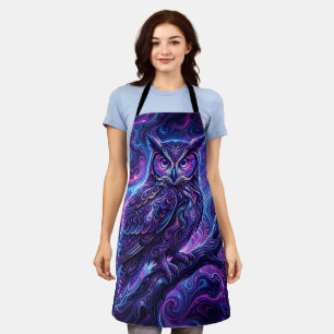 Abstrakte Eule Kosmisch Violett Moderne Schürze