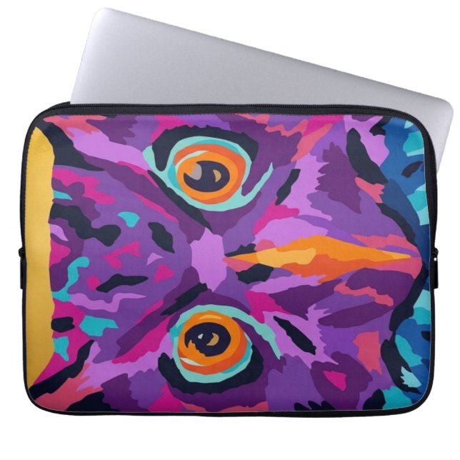 Abstrakte Eule  Laptopschutzhülle (Vorderseite)