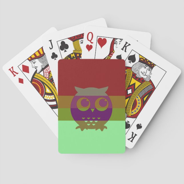 Abstrakte Eule-Spielkarten Spielkarten (Rückseite)