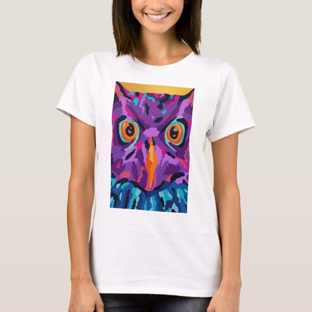 Abstrakte Eule  T-Shirt (Vorderseite)