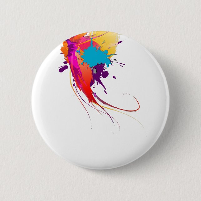 Abstrakte Exotic Butterfly Paint Spritzer Button (Vorderseite)