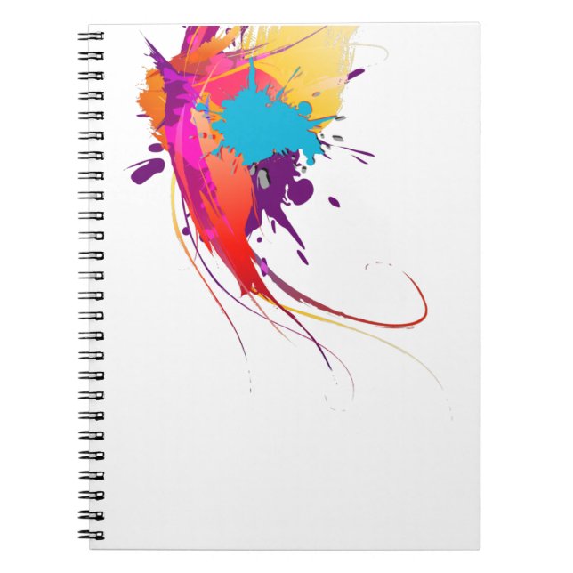 Abstrakte Exotic Butterfly Paint Spritzer Notizblock (Vorderseite)