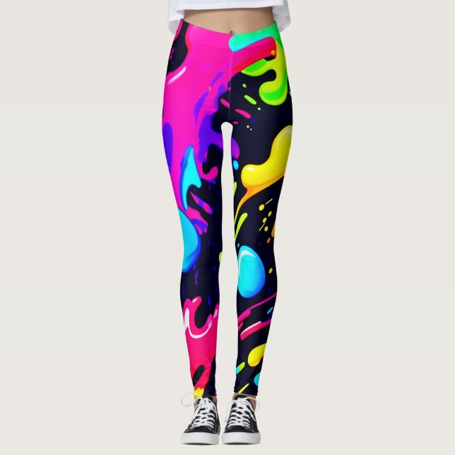 Abstrakte Explosionsart in flüssiger Farbe Leggings (Vorderseite)