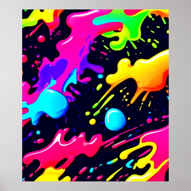 Abstrakte Explosionsart in flüssiger Farbe Poster (Vorne)