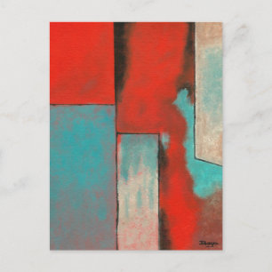 Abstrakte expressionistische Kunstmalerei Rot Türk Postkarte