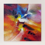 Abstrakte expressionistische Stilkunst Moderne<br><div class="desc">Abstrakte expressionistische Art Malerei zeitgenössische farbenfrohe Rot-Gelb Grün Blau Lila-Puzzle von Künstler Serdar Hizli.</div>