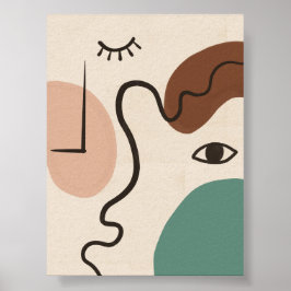 Abstrakte Face Line Art Poster