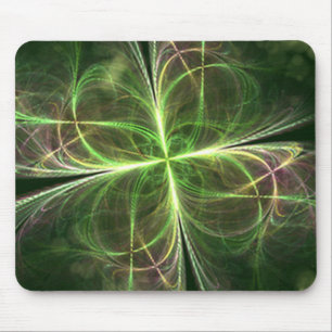 Abstrakte Fantasie Vier Blätter Grünes Klee Mousepad
