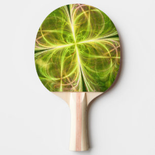 Abstrakte Fantasie Vier Blätter Grüngelbe Klee Tischtennis Schläger