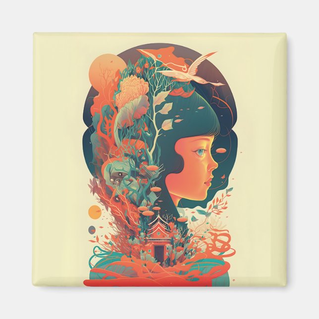 Abstrakte Fantasien Welt der unmöglichen Objekte Magnet (Vorne)