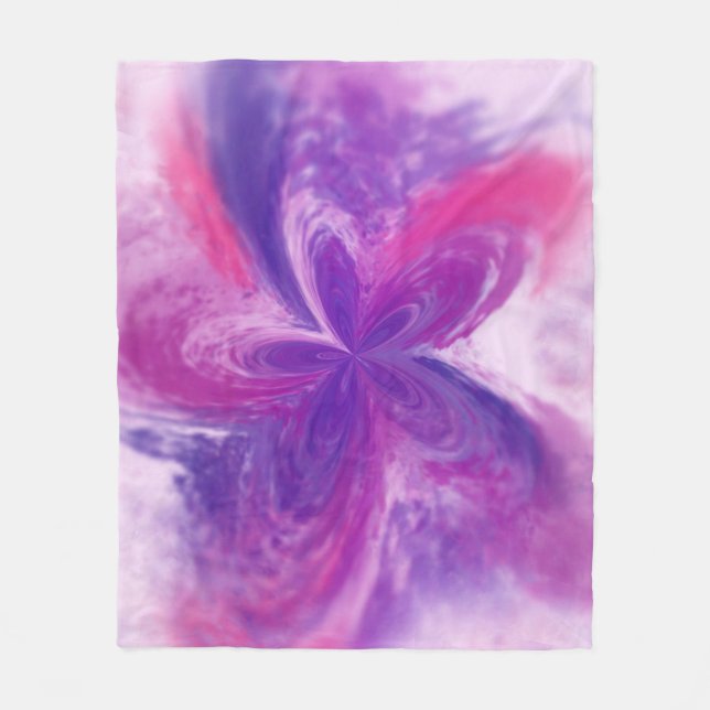 Abstrakte Fantasy-Blume Aquarell Fleecedecke (Vorderseite)