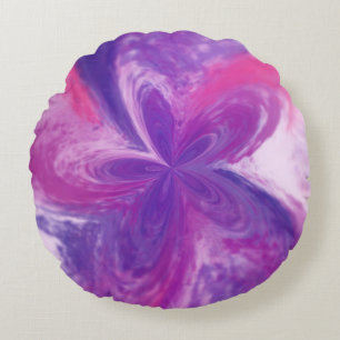 Abstrakte Fantasy-Blume Aquarell Rundes Kissen