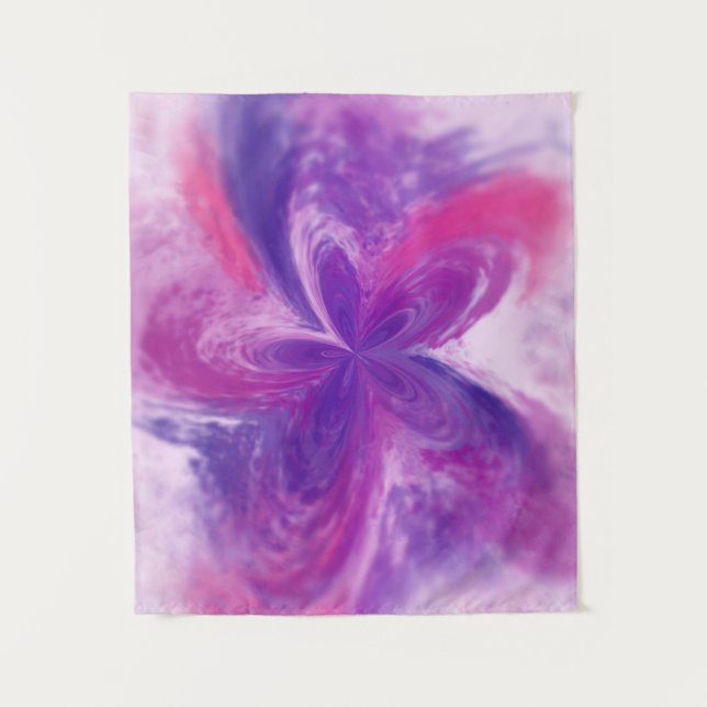 Abstrakte Fantasy-Blume Aquarell Wandteppich (Vorderseite)