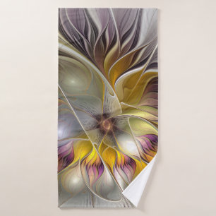 Abstrakte Fantasy-Blume Modernes Fraktal Badehandtuch