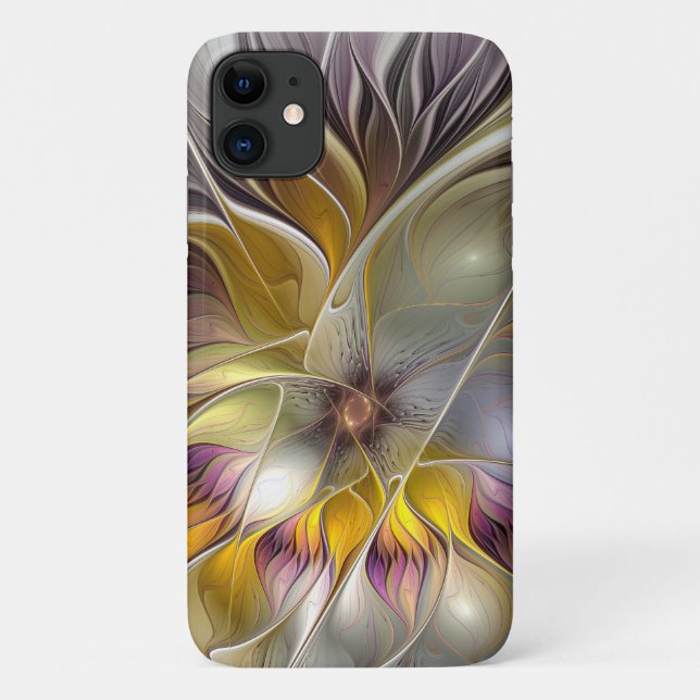Abstrakte Fantasy-Blume Modernes Fraktal Case-Mate iPhone Hülle (Rückseite)