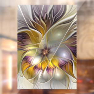 Abstrakte Fantasy-Blume Modernes Fraktal Fensteraufkleber