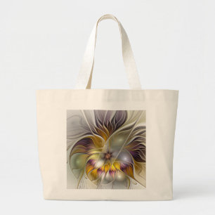 Abstrakte Fantasy-Blume Modernes Fraktal Jumbo Stoffbeutel