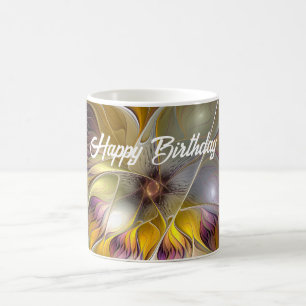 Abstrakte Fantasy-Blume Modernes Fraktal Kaffeetasse