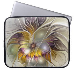 Abstrakte Fantasy-Blume Modernes Fraktal Laptopschutzhülle
