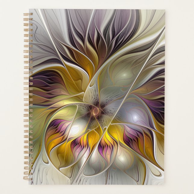 Abstrakte Fantasy-Blume Modernes Fraktal Planer (Vorderseite)