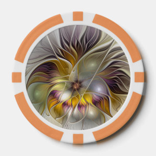 Abstrakte Fantasy-Blume Modernes Fraktal Pokerchips