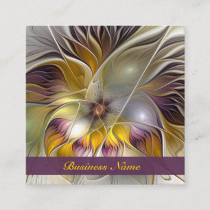 Abstrakte Fantasy-Blume Modernes Fraktal Quadratische Visitenkarte