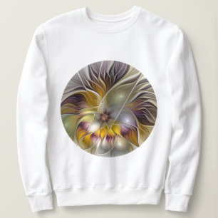 Abstrakte Fantasy-Blume Modernes Fraktal Sweatshirt